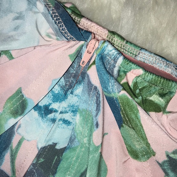 Long pink & blue floral dress - Picture 7 of 7